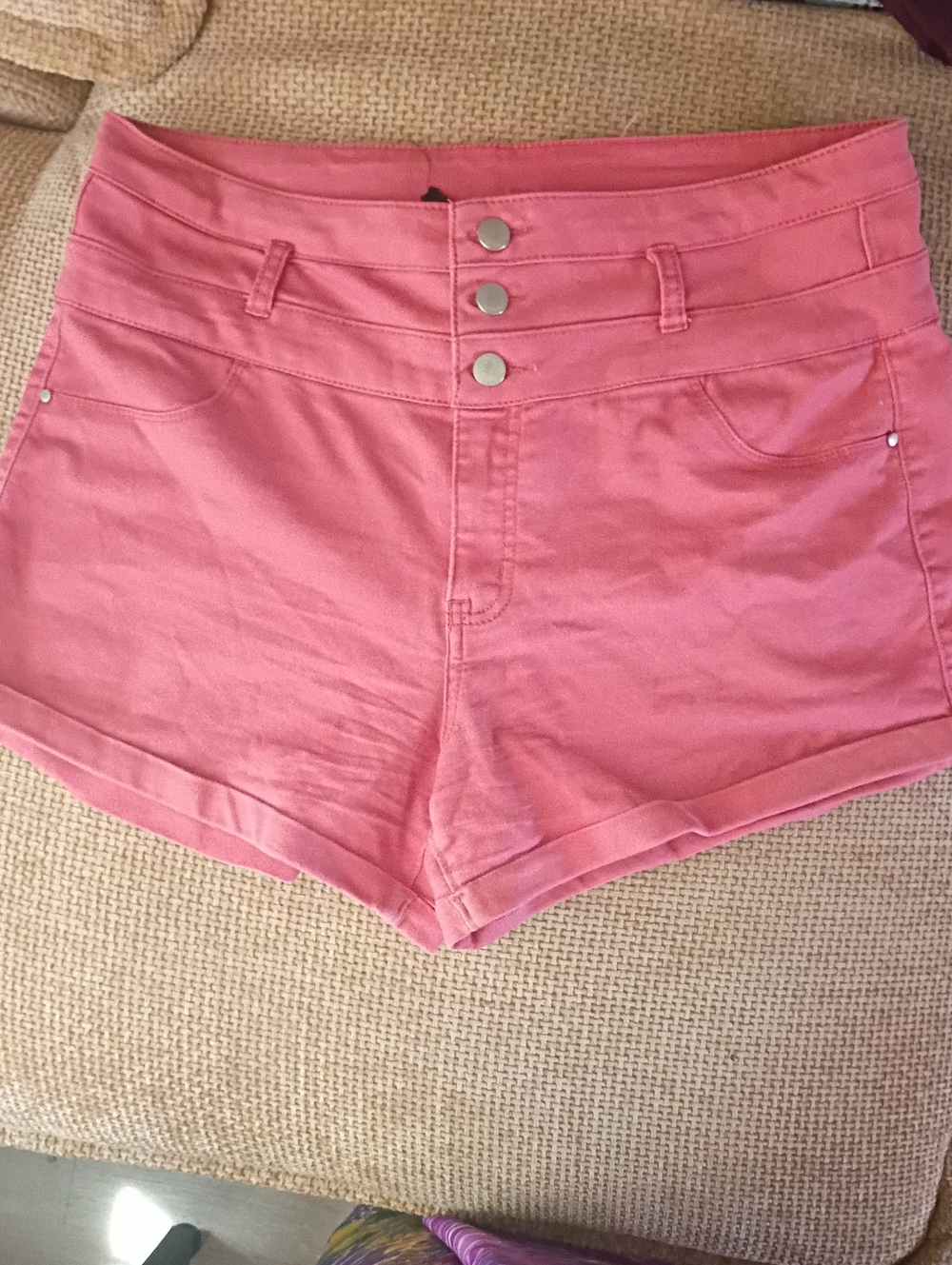 refuge High-Waist Coral Pink Women’s Shorts